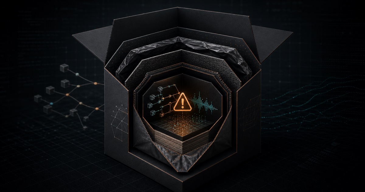 Nested dependency and archive layers exposing a security warning at their core